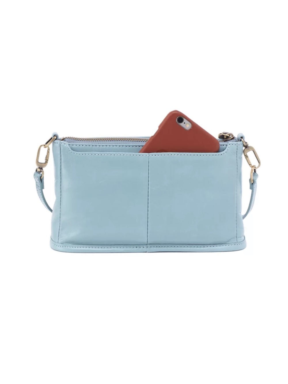HOBO Cadence Crossbody Leather Bag w/ Adjustable Clip Strap Turquoise - Picture 9 of 10